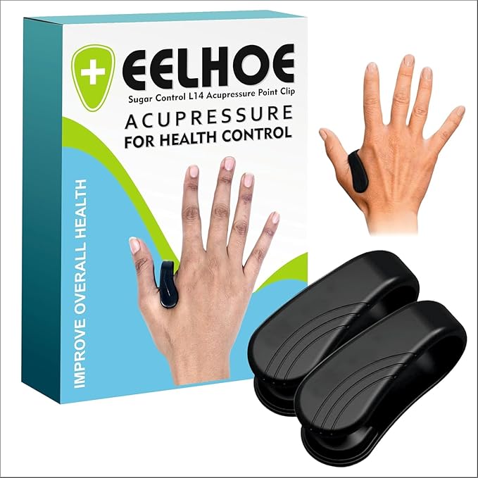 [Apply Coupon] - Sugar Control Acupressure Clip for Diabetics | Sugar Control LI4 Acupressure Point Clip | Headache Relief Products Migraine & Tension Relief (PACK OF 2)