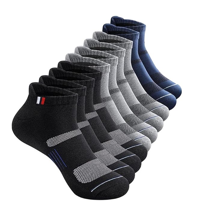 JEMOX UNAAR SMARTY Ankle Socks Pack of 5 | Cotton Blend Breathable Moisture-Wicking Fabric | Soft Grip Free Size Stretch Fit Socks for Men | Ideal for Gym, Sports, Walking, Running