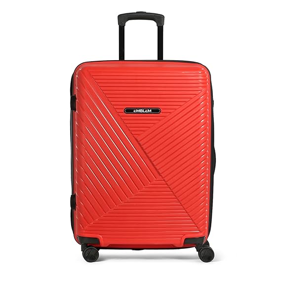 Emblem Venus Luggage Hard Cabin Trolley Small 55cm Trolley Bag for Travel, Lock System 360 Degree 8 Wheels Venus (Red)