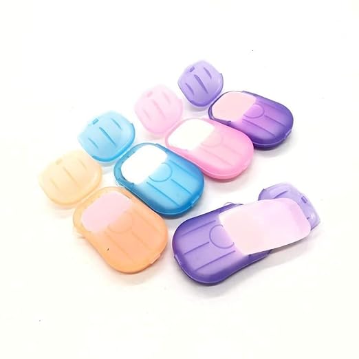 ETSAP Disposable Travel Paper Soap Strips For Handwash - Travelling Scented Mini Paper Soap Sheets Flakes Cleaning Foaming Hand Washing (Pack Of 2 - Total 40 Sheets)