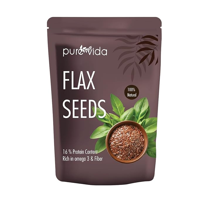 Purevida Flax Seeds 200gm | Raw Alsi Seeds for Hair Growth, Smoothies, Baking | Rich in Omega-3, Fiber, Protein & Essential Nutrients | 100% Natural, Gluten-Free | Superfood for Optimal Health