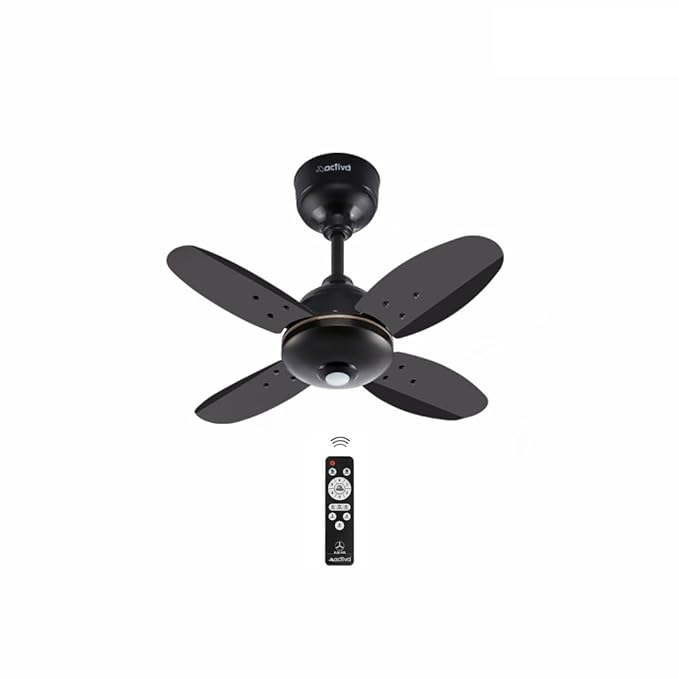 ACTIVA Gracia 600MM Ceiling Fan, 4 Blade, BLDC 28 Watt Motor, Noiseless,High Speed Fan with LED Light, Energy Saving, Full Remote Control, Reversible Mode & Timer, 5 Years Warranty-Smoke Brown