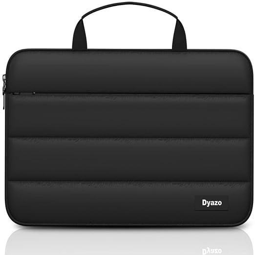 Dyazo Fluffy Laptop Sleeve 13-13.3 Inch | Lightweight & Shockproof Protection | Puffy Laptop Bag Compatible for MacBook Air, MacBook Pro, Surface Pro X/7/6/5/4M, HP, Dell, ASUS and Lenovo (Black)