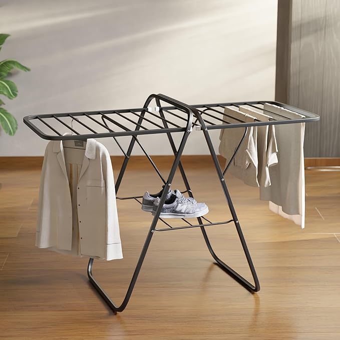 Lifelong Foldable Cloth Drying Stand | Compact Laundry Rack with Iron Frame | Anti-Skid Legs | Durable & Space-Saving Cloth Dryer | Ideal for Drying Clothes Indoors or Outdoors (LLHICDR04)