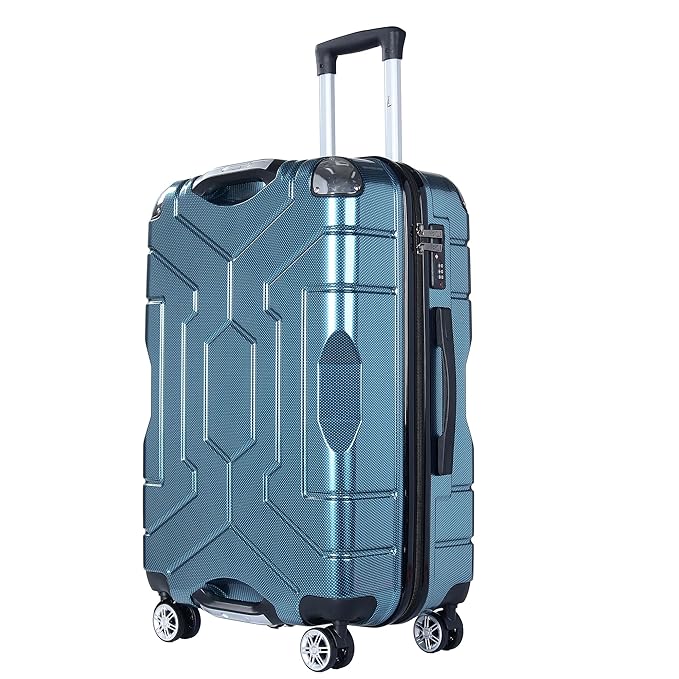 Story@Home Cabin Trolley Bag for Travel, 8 Wheels 360 Degree Rotating Luggage and in-Built Combination Lockwith Sturdy Zipper, Trolley Bags for Travel, Suitcase (Cyan Blue, | 51 cm | Small)