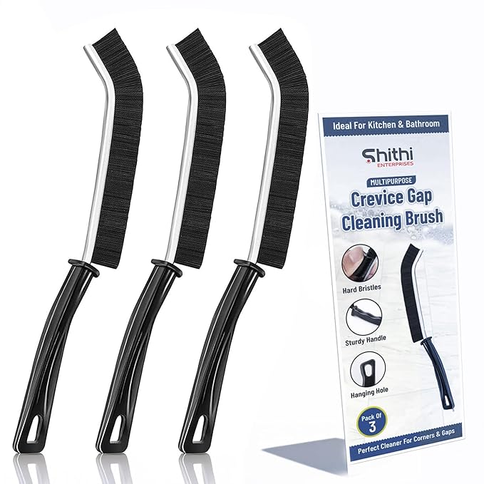 SHITHI Tile & Gap Cleaning Brush Multi-Purpose for Tile, Window Tracks, Kitchen & Bathroom Corners Bresh (Pack of 3)