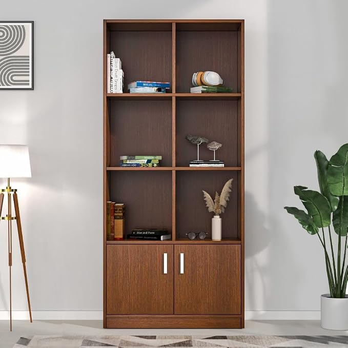 Nilkamal Gwen Storage Cabinet Engineered Wood Free Standing Bookshelf with Open Shelves | 1 Year Warranty | Legno Oak