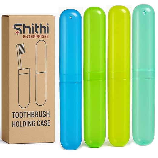SHITHI Toothbrush Travel Case  -  Portable & Hygienic Holder with Cover for Home, Travel & Camping  -  Durable, Lightweight & Ventilated  -  Made in India (4 Pack)