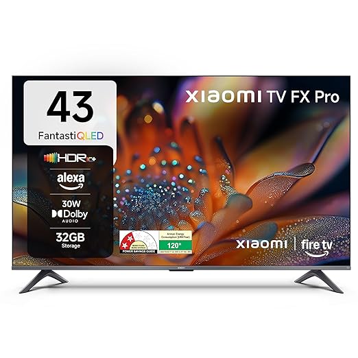 Xiaomi (108 cm) 43 inch FX Pro 4K QLED Smart | HDR10+ | 30W Box Speakers | Filmmaker Mode | Fire TV | L43MB-FPIN