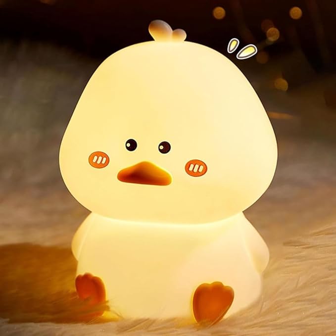 TOYTONIC Silicone Duck Night Light for Kids  -  Rechargeable Touch Led Lamp | Color Changing, Soft Bedside Light | Cute Night Lamp for Bedroom, Babies, Gift, Nursery & Room Decor