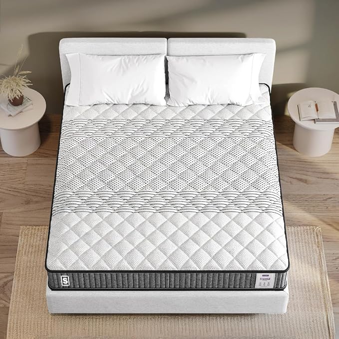 [Size: 72X48X4] - Springwel Essential Reversible 4 Inch Mattress | 15 Yrs Warranty | HR Foam | Medium Firm Quilted Mattress with Breathable & Anti Microbial Bamboo Charcoal Fabric Cover | Double Size (72X48X4) Inches