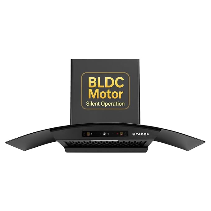 Faber Agile 90cm 1500m³/hr BLDC Autoclean Curved Shape Chimney | Built In Oil Collector | Touch & Gesture Control | 12Yr Motor,2Yr Comprehensive Warranty by Faber | Hood Agile BLDC FL HC SC BK IN 90