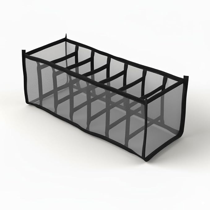 Lifelong 7-Layer Foldable Storage Organizer for Clothing| Durable Nylon Mesh & Non-Woven Fabric | Almirah & Wardrobe Organizer Basket for Home, Bedroom & Laundry Use, Grey