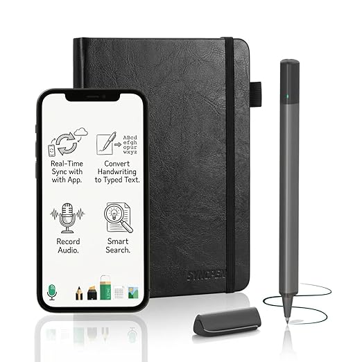 SyncPen Digital Notebook Pen Set  -  Real Time Sync from Paper to App, Bluetooth Smart Pen with OCR, Audio Recording & Cloud Storage | iOS & Android Compatible