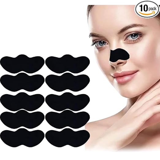 Luxenwell Charcoal Nose Pore Strips for Blackhead Removal, Deep Cleansing, Pack of 10