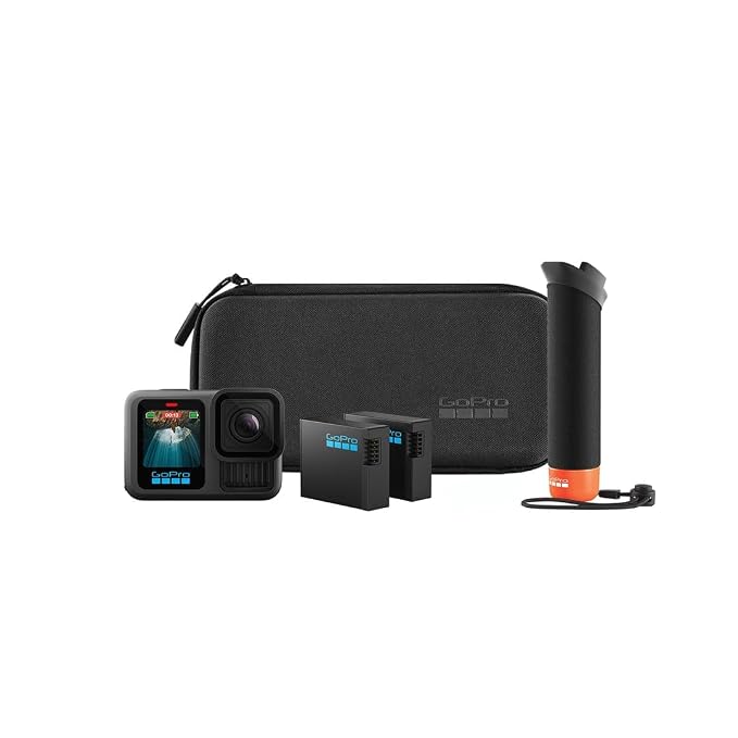 GoPro HERO13 Black Special Bundle Includes HERO13 Black Camera, The Handler, 2 Enduro Batteries, 2 Curved Adhesive Mounts, Hard Carrying Case (1-Year International + 1-Year India Warranty)