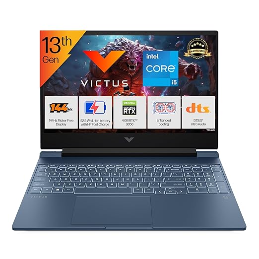 HP Smartchoice Victus, 13th Gen Intel Core i5-13420H, 4GB RTX 3050,16GB (Upgradeable) 512GB SSD, 144Hz, 300nits, 15.6''/39.6cm, Win11, Office24, Blue, 2.3kg, fa2190/91tx, Xbox Gamepass*, Gaming Laptop
