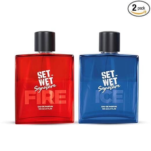 Set Wet Perfume for Men ICE & FIRE 100ml X 2 Packs | Long Lasting Perfume for Men|Gift for Men