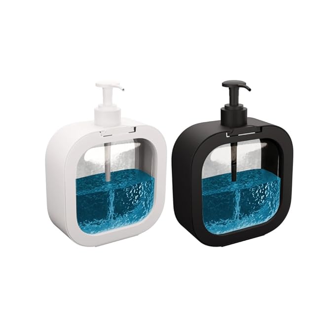 Homewiz 300ML Liquid Soap Dispenser | Refillable Pump Bottle for Hand Wash, Dish Wash, Shampoo, Conditioner, Shower Gel | Bathroom & Kitchen Use | Transparent Plastic | Pack of 2