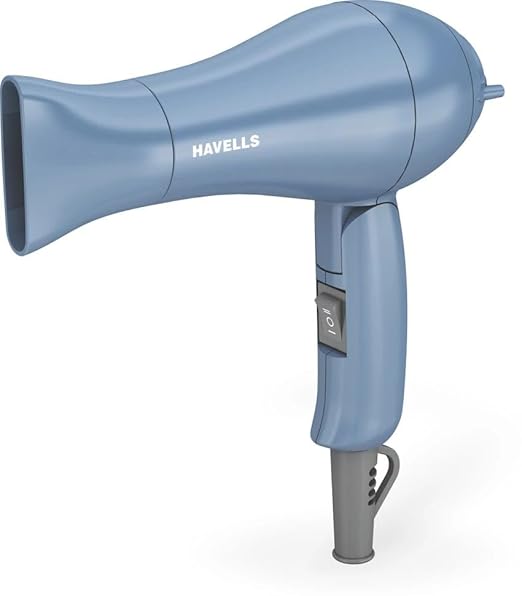 Havells 1000W Foldable Hair Dryer | 2 Heat Settings (Hot/Warm) | Heat Balance Technology | Pastel Blue | Your Perfect Blow Dry Companion For Effortless Hair Styling | HD1835