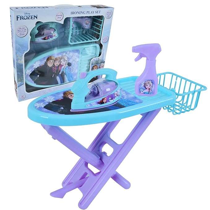 GRAPHENE Frozen Laundry Ironing Pretend Play Set for Kids 3+ Years  -  Includes Ironing Board, Spray Bottle, Iron & Basket  -  Fun Role Play Toy Kit for Boys & Girls  -  Pack of 1