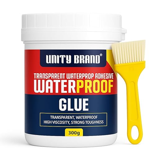 UB Unity Brand 600gm Crack Seal Agent with Brush Transparent Waterproof Resin Epoxy for Roof Leakage Crack Seal Glue Roof Water Leakage Solution Water Proof Glue for Waterproofing