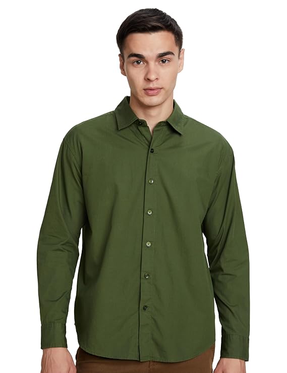 Amazon Brand - Symbol Men's Solid Oversized Cotton Casual Shirt | Plain | Full Sleeve (Available in Plus Sizes)
