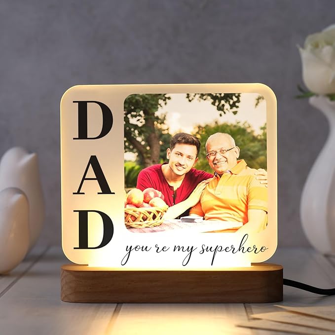 fnp Custom Fathers Day Square LED Keepsake Lamp | Father's Day Gift | Father's Day Gift For Dad| Father's Day Gift For Papa | Fathers Day Gift For Dad Special