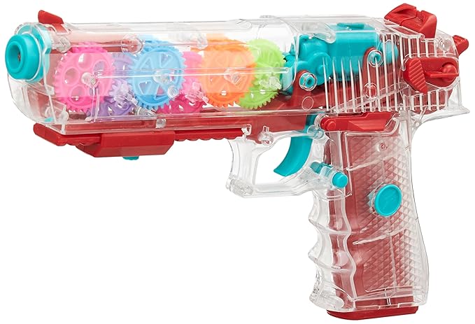 Negi Gear Gun Mechanical Gear Structure Transparent Barrel Comfortable Feel Gear Rotation for Kids Transparent Barrel Comfortale Feel Gear Rotation