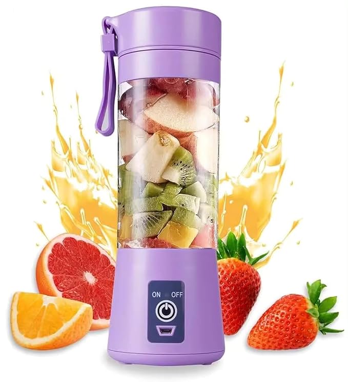 Best 6 Blade Portable Electric Mini USB Bottle Juicer Blender, Rechargeable Hand Juicer, Fruit Juice Maker Portable Blender For Smoothie And Juices (Multi Colour) PACK OF 1