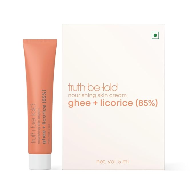 Truth Be Told All Plant Skin Cream for Dry Skin, Dullness, Aging & Pigmentation, Free from parabens, silicones, mineral oils, artificial fragrances, and colors, 50ml (Nourishing Ghee Cream, 5ml)