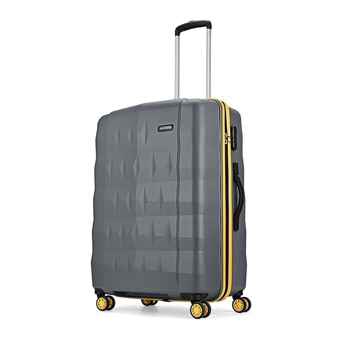 Aristocrat Comet Check-in Trolley Bag 66cm | Medium | Hard Luggage| Smooth 8-Wheel Suitcase| Combination Lock with Sturdy Zipper | Full Fabric Convipack | 3-Year International Warranty (Grey)