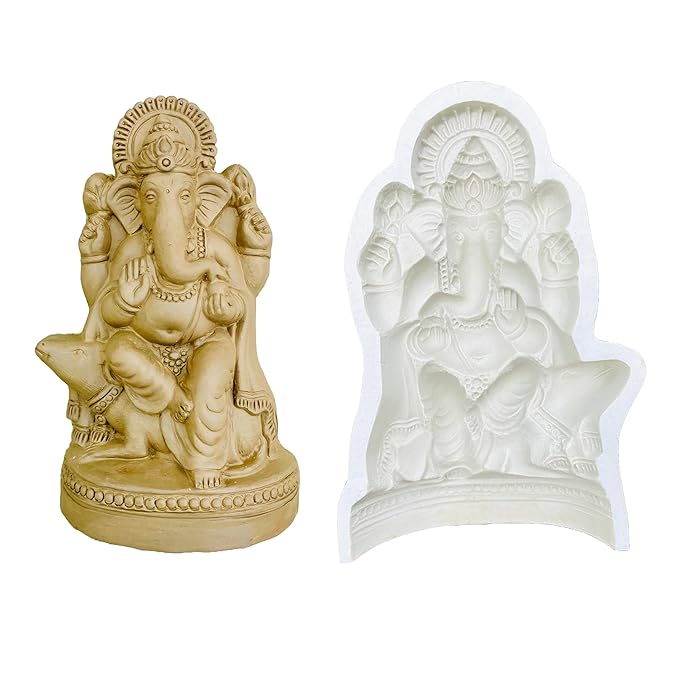 Ganesha Idol Making Mold  -  Hight 7.5 inch Art Sculpture Mould for Clay, and Eco-Friendly Idols