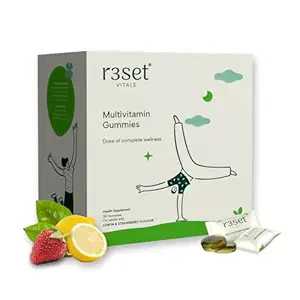 R3SET Multivitamin Gummies for Men & Women | Boosts Immunity, Energy & Stamina | Fills Daily Nutritional Gaps | 100% Vegetarian, No Added Sugar | Vitamins A, C, D, E & Zinc for Overall Health  -  30 Gummies