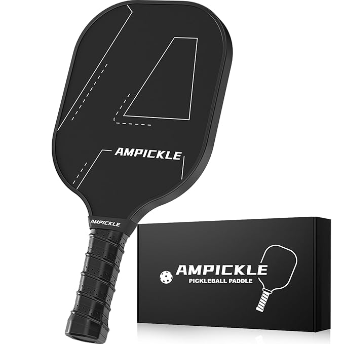 Pickle Ball Paddle,Fiberglass Pickleball Paddles Set,Frosted Surface Pickleball Rackets, USAPA StandardsOversized Sweet Spot Pickle Ball Paddle for Indoor Outdoor (A-Line Black)
