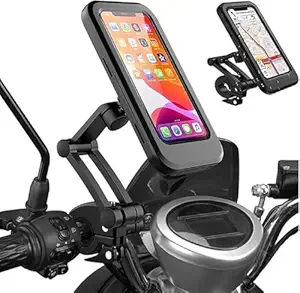 Bike/Scooty Mobile Stand, Waterproof Cell Phone Mount Holder, Universal Bike-Cycle Handlebar Sensitive Touch Screen, Fit 4-7.2 Inches All Smartphones Adjustable 360° Rotation Phone Case with TPU