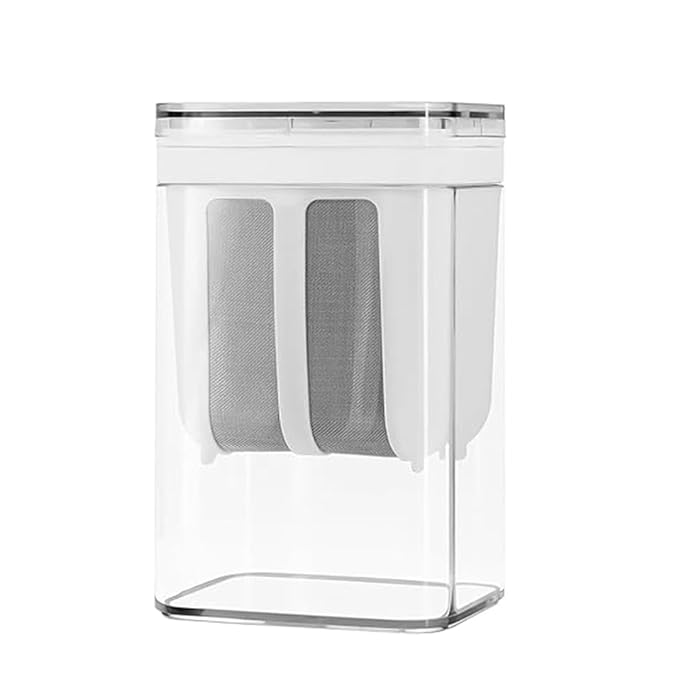 ATTRO Greek Yogurt & Curd Maker Fine Mesh Strainer with Lid Multifunctional Whey Separator for Homemade Yogurt, Curd, Cheese, Hung Curd & More  -  Easy to Use & Clean- White- 1100ml