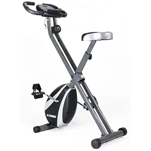 Kobo Folding Magnetic Exercise Bike with 3KG Flywheel, 120KG Max User Weight  -  Compact, Adjustable, Upright Modes  -  Home Workout Fitness Cycle