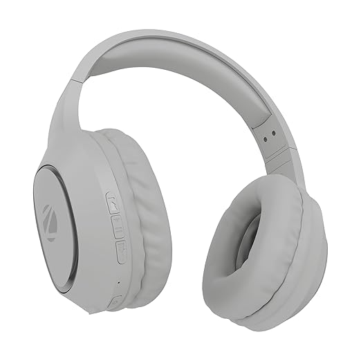 Zebronics Thunder NEO, Wireless Over Ear Headphone, Upto 60 Hours Backup, Gaming Mode, Dual Pairing, Rapid Charge, BT v5.4, AUX, 3 EQ Modes, ENC for Callling, Voice Assistant, Deep Bass (Silver)