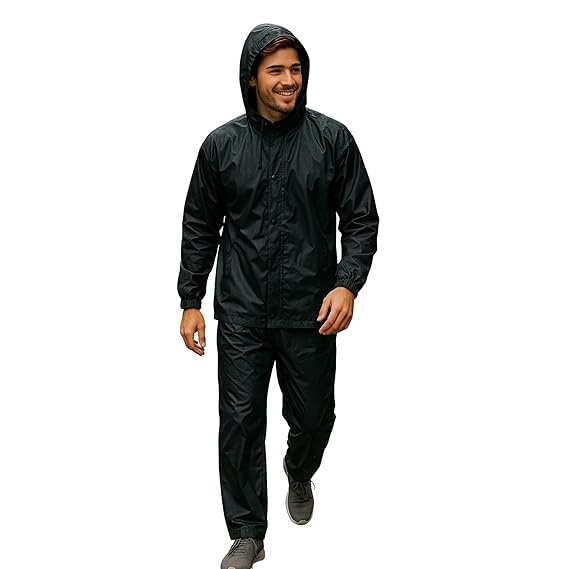 Unox Rain Coat for Men waterproof, Unisex Raincoat for Women waterproof with Pant Set suitable for Men, Women, Boys & Girls Adjustable Top and Bottom Rain Coat