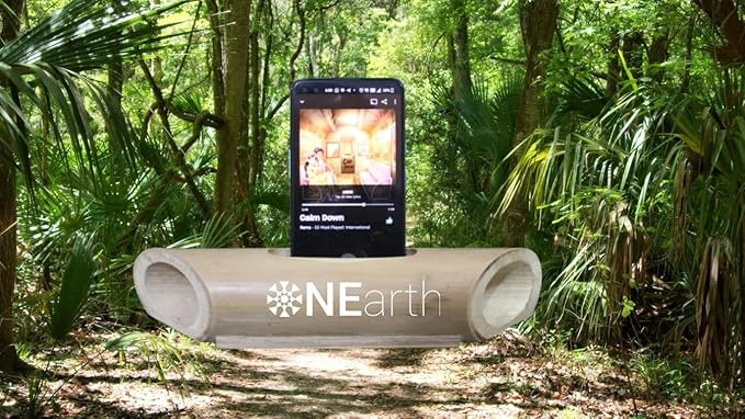 Bamboo Sound Amplifier, Natural Brown, 15 x 10 cm, Phone and Tablet Acoustic Amplifier, Battery-Free