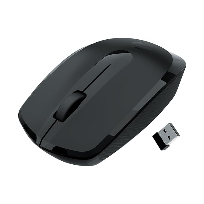 ZEBRONICS Wireless Mouse, 2.4GHz, 3200 DPI, 3 Buttons, Comfortable & Ergonomic, USB Nano Receiver, Power-Saving Mode, Works on Most Surfaces, for Mac | Laptop | Computer (Freego, Black)