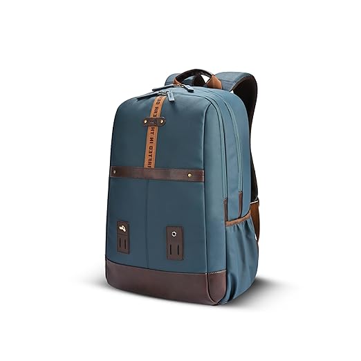 Gear Classic 4 Faux Leather (Without Antitheft) 19"/32L Large Water Resistant Laptop Backpack/Casual Backpack/Daypack/Travel Backpack/College Bag For Men/Women(Teal-Brown)