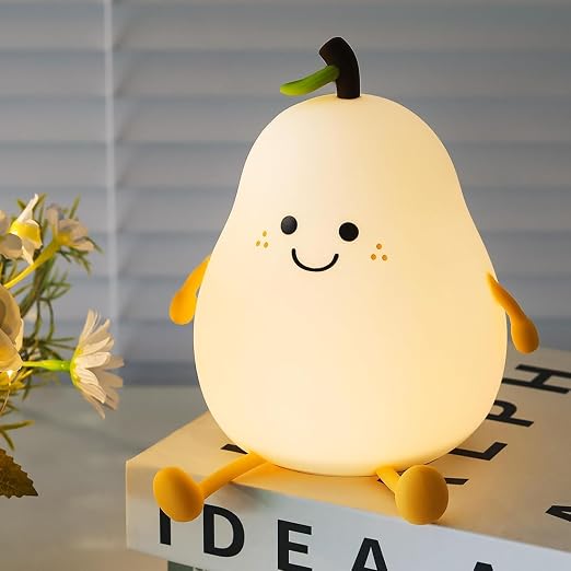 Zollyss Puppy Dog Night Light, USB Rechargeable, Touch Control LED Lamp with Timer, Colour Changing, BPA-Free Silicone (Pear Shaped)