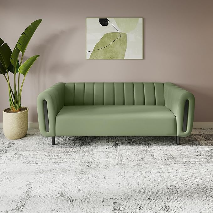 GODREJ INTERIO Sofa Paramount 3 Seater Fabric Sofa for Living Room, 1-Year Warranty, Solid Wood, Green
