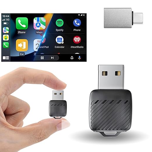 Obvie Wireless CarPlay Adapter & Android Auto Wireless Adapter for Cars - Convert Wired to Wireless with Bluetooth 5.4 & 5GHz WiFi 6, Plug & Play, Auto Reconnect, Lag-Free for iOS/Android (Black)