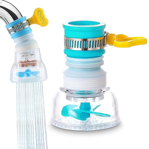 SHITHI ENTERPRISES SHITHI 360° Rotating Water Saving Faucet | Multi-Angle Adjustable Tap Extension for Kitchen Sink | Splash-Proof Filter Nozzle for Washing & Cleaning (Multicolor)