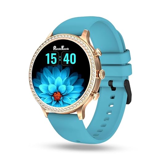 PunnkFunnk GenDiva Smart Watch for Women, 1.69" AMOLED Display, Bluetooth Calling, 100+ Sports Modes, Heart Rate & SpO2 Tracker, Sleep Monitor (SkyBlue)