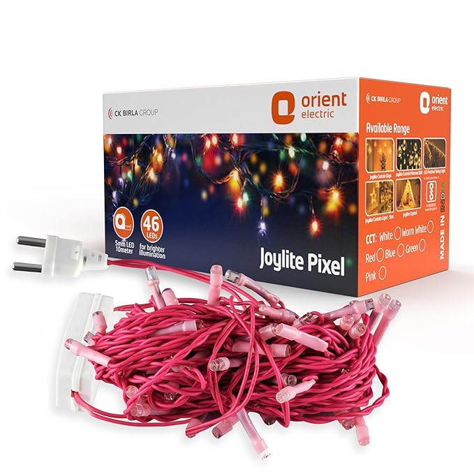 Orient Joylite LED Pixel Strip Light for Home Decoration | Direct Plug-in | 46 LEDs | Pack of 1 (10 Meter, Pixel Pink)