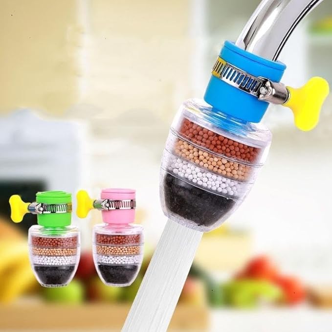Pack of 2 Activated Carbon Faucet Water Filters Home Kitchen Faucet Tap Water Tap Filter Multilayer Clean Purifier Filter Cartridge Five Layer Water Filter Tap Filter (6 Month Warranty) (MV-103)